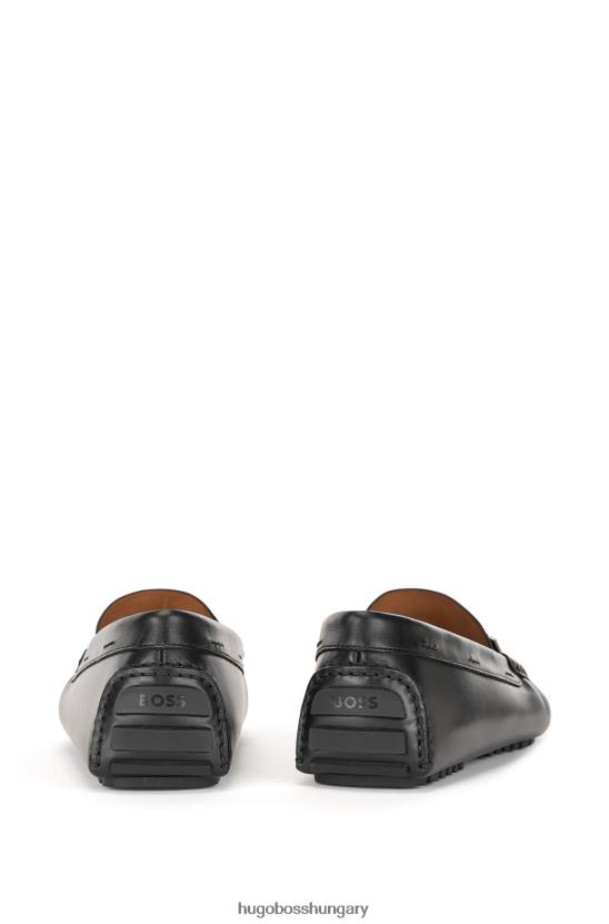 Hugo Boss Nappa bőr mokaszinok 'b' hardver szegéllyel hugo black 80P64952 fekete