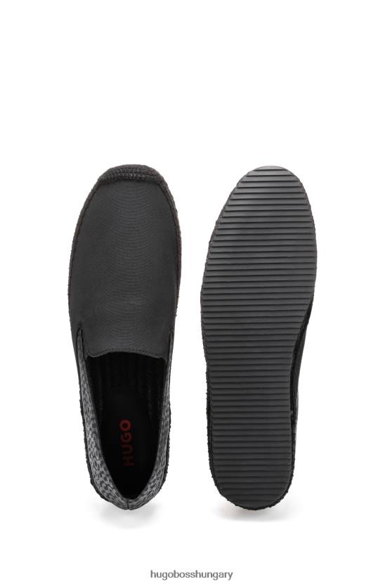 Hugo Boss hugo fekete juta talpú espadrillák logónyomatokkal 80P64853 fekete