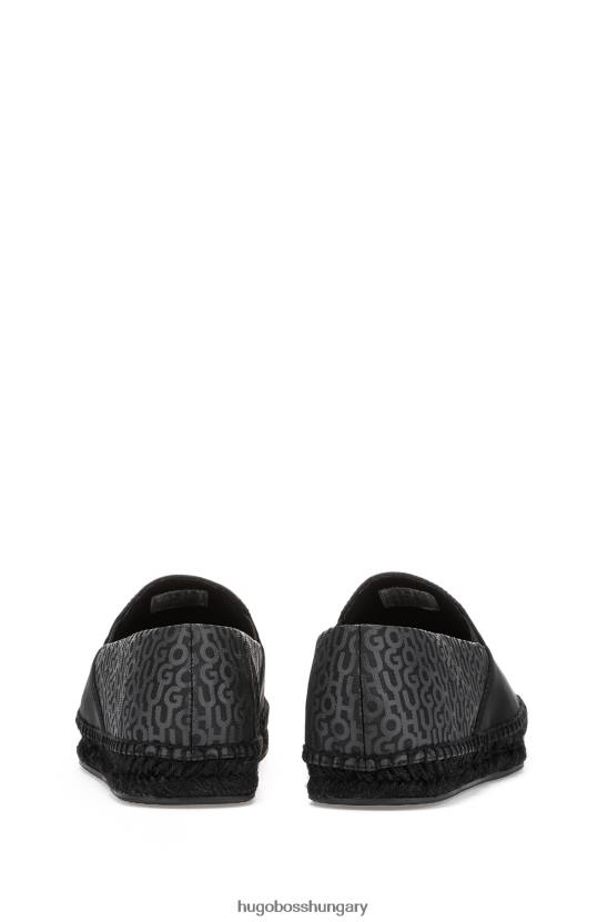 Hugo Boss hugo fekete juta talpú espadrillák logónyomatokkal 80P64853 fekete