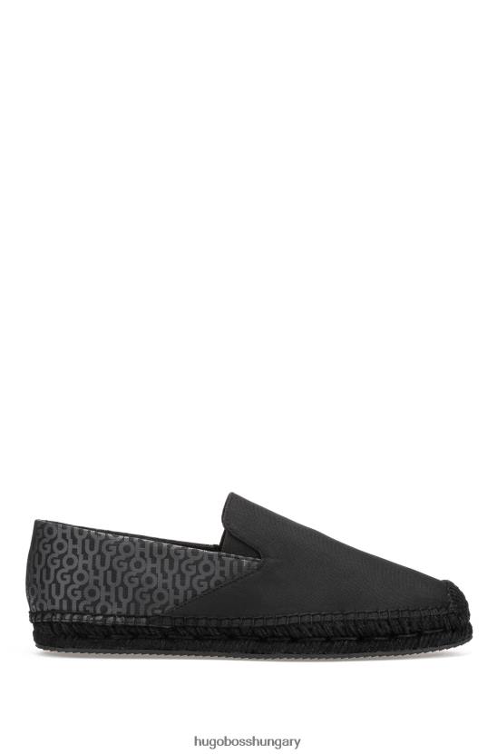 Hugo Boss hugo fekete juta talpú espadrillák logónyomatokkal 80P64853 fekete