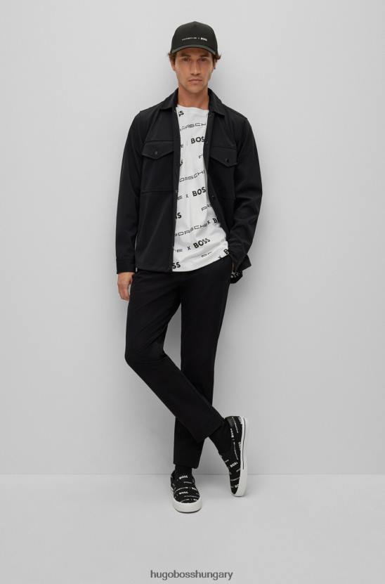 Hugo Boss porsche x pamutvászon felcsúsztatható tornacipő 80P64906 fekete