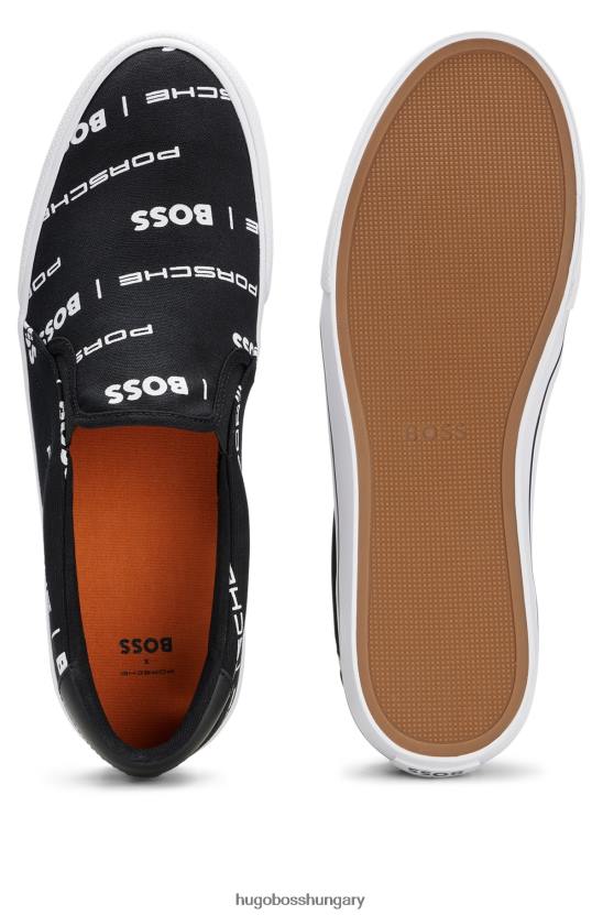 Hugo Boss porsche x pamutvászon felcsúsztatható tornacipő 80P64906 fekete