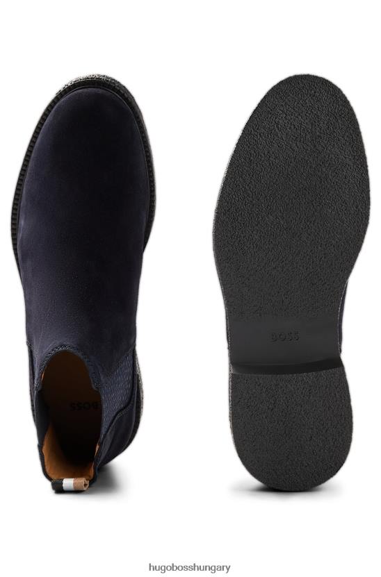 Hugo Boss chelsea velúr csizma hugo emed logóval 80P64748 sötétkék