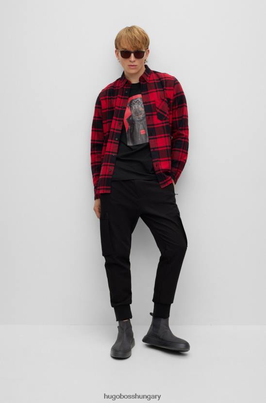 Hugo Boss cupsole chelsea csizma márkás szalaggal fekete hugo 80P65047 fekete