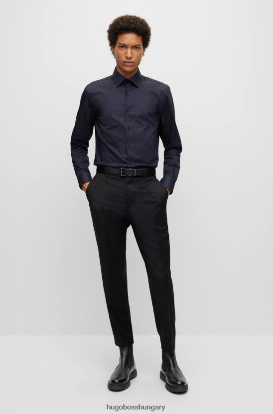 Hugo Boss fekete hugo bőr chelsea csizma logós elasztikus panellel 80P65044 fekete