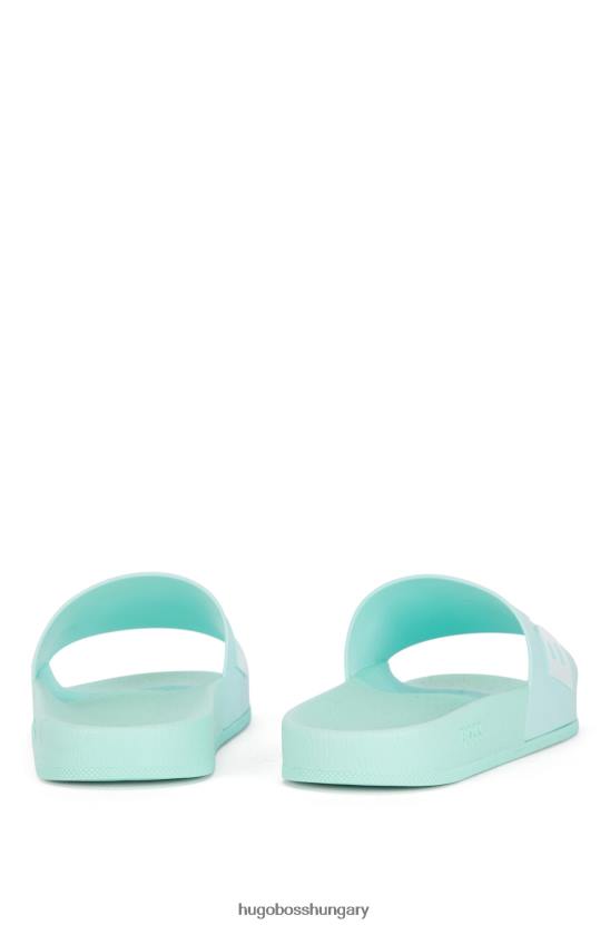 Hugo Boss hugo világoszöld olasz gyártású csúszdák kontraszt logós pánttal 80P64803 világos zöld