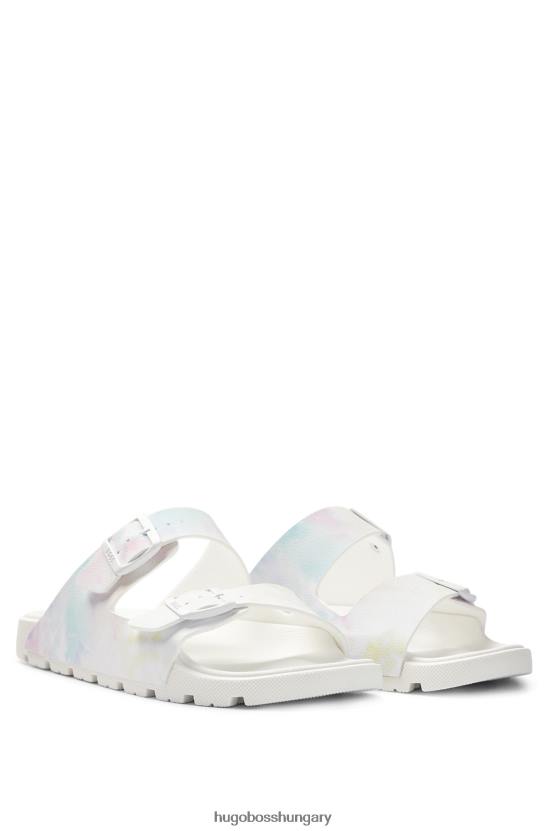 Hugo Boss ikerpántos csúszdák sokszínű hugo white grafikával 80P64999 fehér