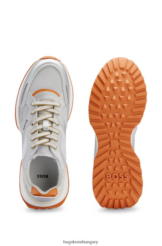 Hugo Boss fémes edzőcipők vegyes anyagokból pop színekkel hugo ezüst 80P64700 ezüst