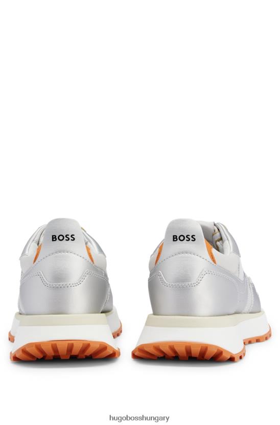 Hugo Boss fémes edzőcipők vegyes anyagokból pop színekkel hugo ezüst 80P64700 ezüst