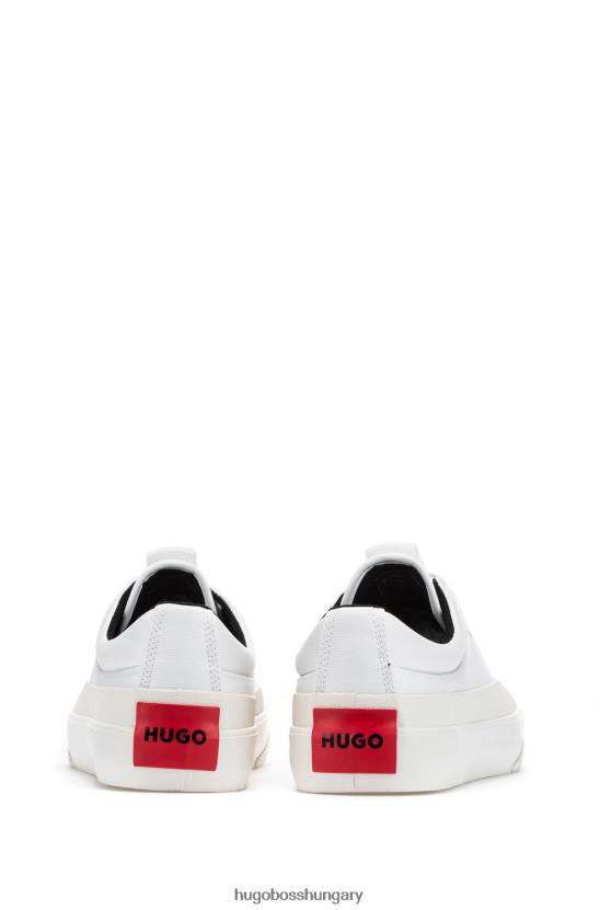 Hugo Boss fehér, alacsony szárú gumi lökhárítós tornacipő piros hugo logóval 80P64824 fehér