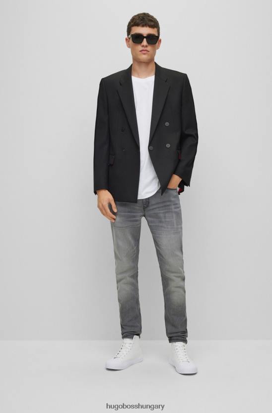 Hugo Boss fehér egymásra rakott logós magasszárú edzőcipő vulkanizált hugo talppal 80P64756 fehér