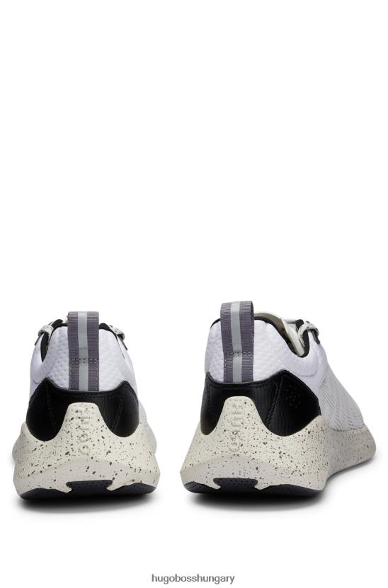 Hugo Boss fehér hálós felsőrész, dekoratív fényvisszaverő részletekkel hugo 80P65034 fehér