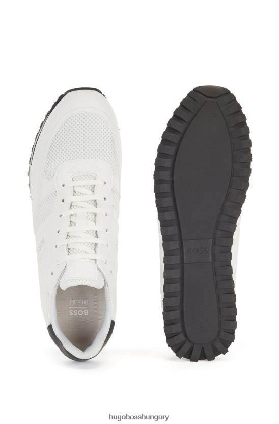Hugo Boss fehér hugo logóval ellátott edzőcipő gumírozott díszítéssel 80P64770 fehér