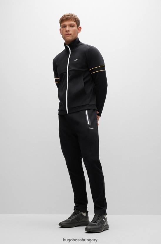 Hugo Boss fekete hugo vegyes anyagú golfcipő gumírozott talppal 80P64980 fekete