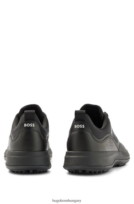 Hugo Boss fekete hugo vegyes anyagú golfcipő gumírozott talppal 80P64980 fekete
