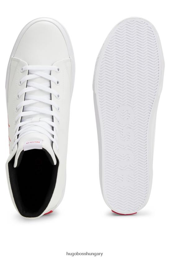 Hugo Boss hugo bonded bőr magasszárú tornacipő kézzel írt logóval, fehér 80P64982 fehér