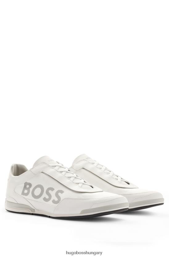 Hugo Boss hugo fehér vegyes anyagú alacsony szárú edzőcipő nagy logóval 80P64790 fehér