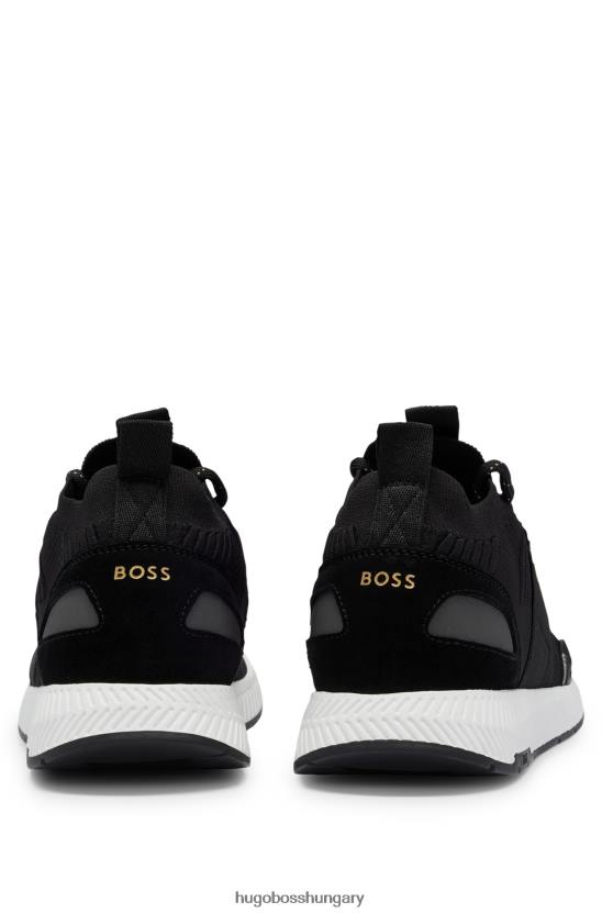 Hugo Boss hugo fekete zoknis edzőcipő repreve felsőrésszel 80P64726 fekete