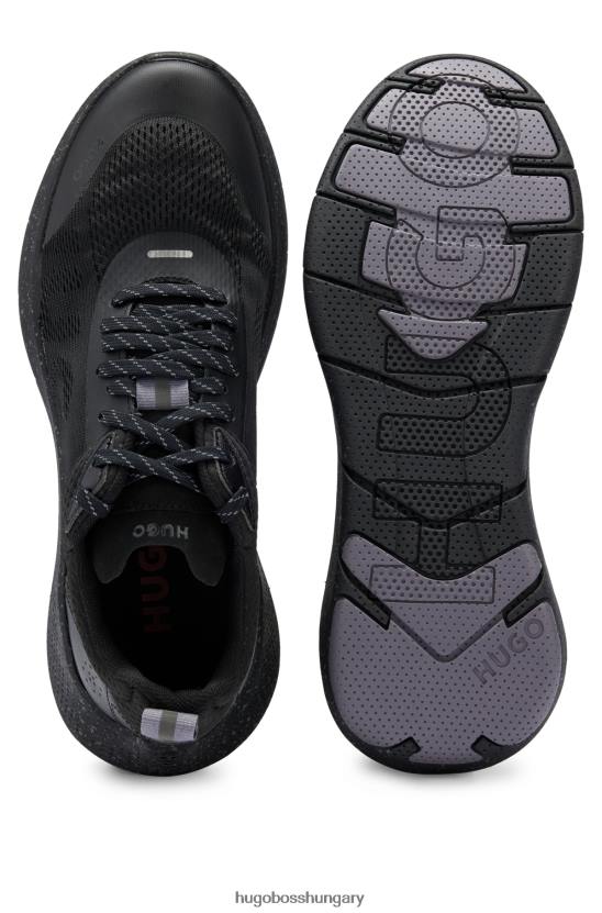 Hugo Boss hugo hálós felső tornacipő dekoratív fényvisszaverő részletekkel fekete 80P65032 fekete