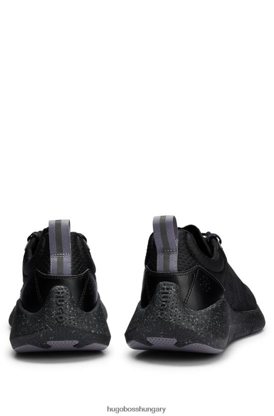 Hugo Boss hugo hálós felső tornacipő dekoratív fényvisszaverő részletekkel fekete 80P65032 fekete