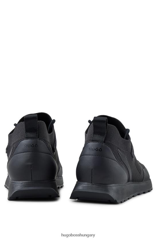 Hugo Boss hugo márkájú zoknis edzőcipők, fekete repreve felsőrésszel 80P64860 fekete