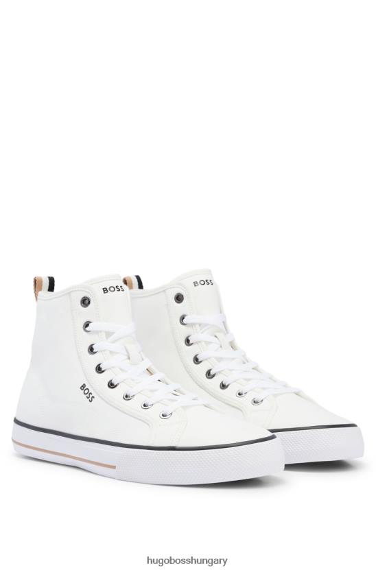 Hugo Boss hugo pamutvászon magas felső, fehér csíkos díszítéssel 80P64969 fehér