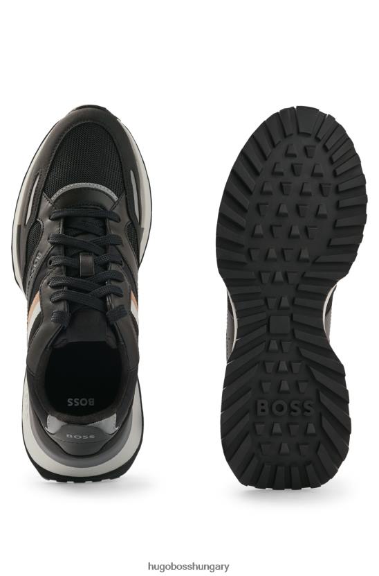 Hugo Boss hugo vegyes anyagú tornacipő, fekete csíkkal 80P64816 fekete