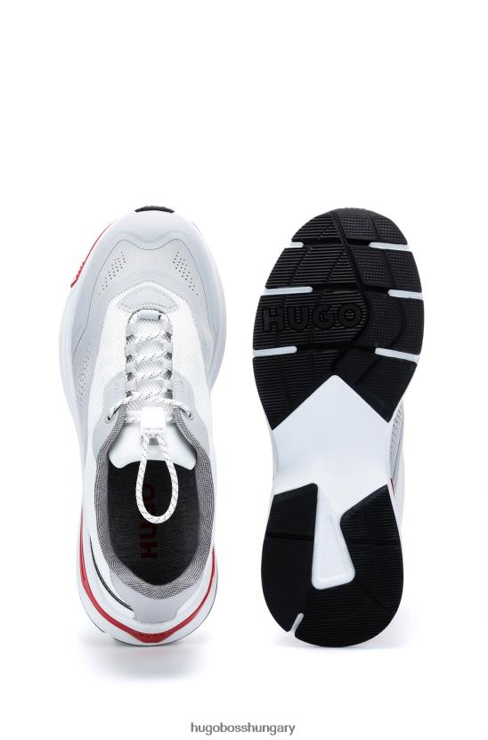 Hugo Boss hugo vegyes anyagú tornacipők logós részletekkel, világosszürke 80P64916 világos szürke
