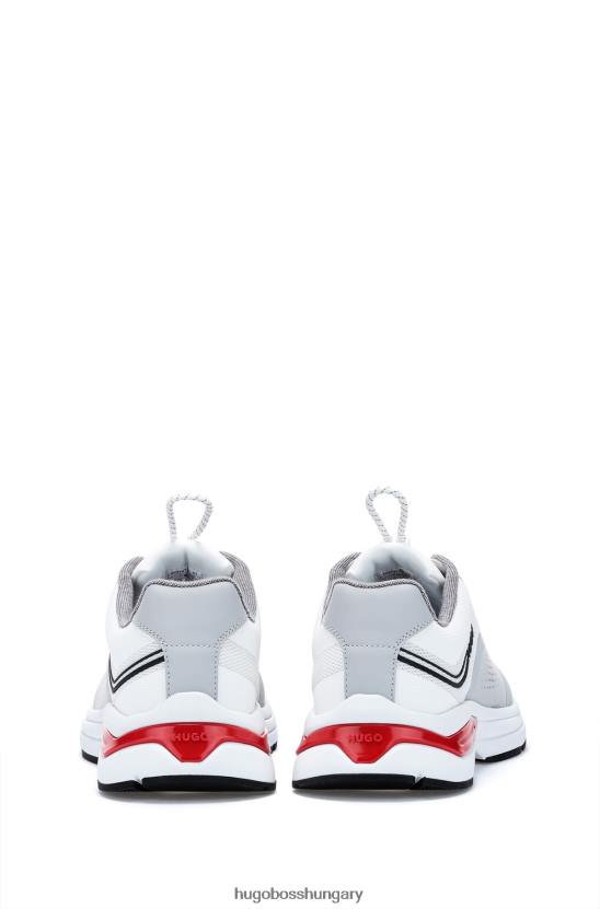 Hugo Boss hugo vegyes anyagú tornacipők logós részletekkel, világosszürke 80P64916 világos szürke