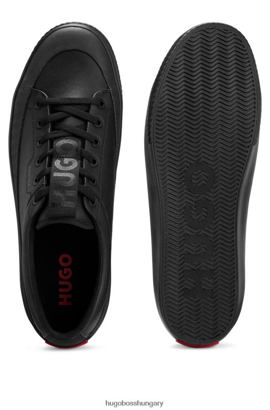 Hugo Boss logós, alacsony szárú tornacipő, ragasztott bőr fekete hugóval 80P65006 fekete