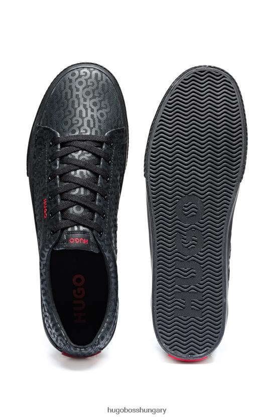 Hugo Boss logóval nyomott tornacipők márkás piros címkével fekete hugo 80P64884 fekete