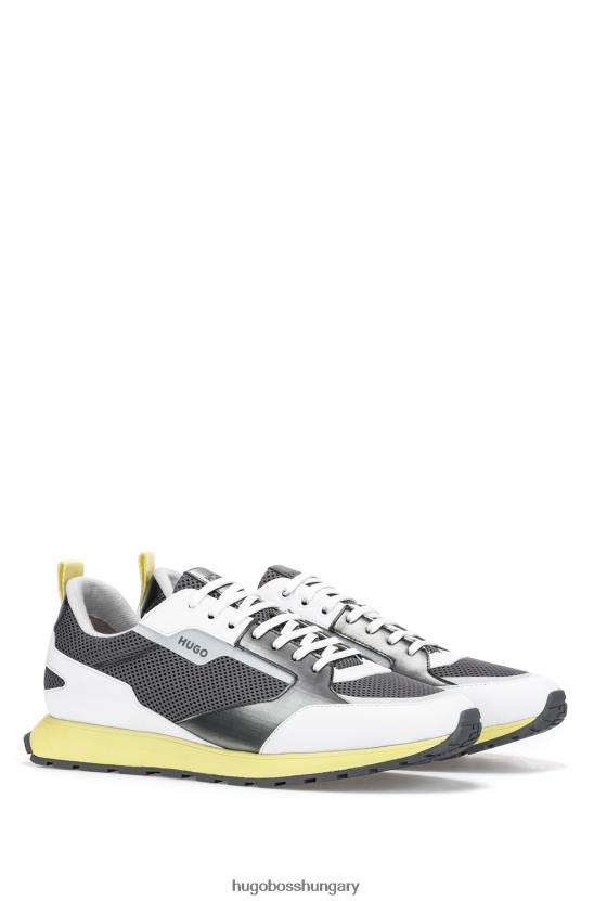 Hugo Boss mintás hugo retro ihletésű edzőcipők hálóval és fémes részletekkel 80P64832 mintás
