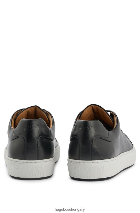 Hugo Boss polírozott bőr alacsony profilú edzőcipő gumitalppal hugo fekete 80P64782 fekete