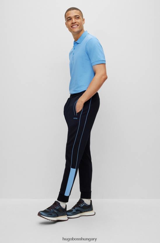 Hugo Boss sötétkék metál tornacipő vegyes anyagokból pop színekkel hugo 80P64699 sötétkék