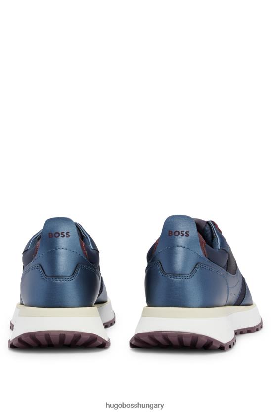 Hugo Boss sötétkék metál tornacipő vegyes anyagokból pop színekkel hugo 80P64699 sötétkék