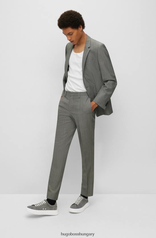 Hugo Boss szürke hugo velúr tornacipő egymásra rakott logóval 80P65024 szürke