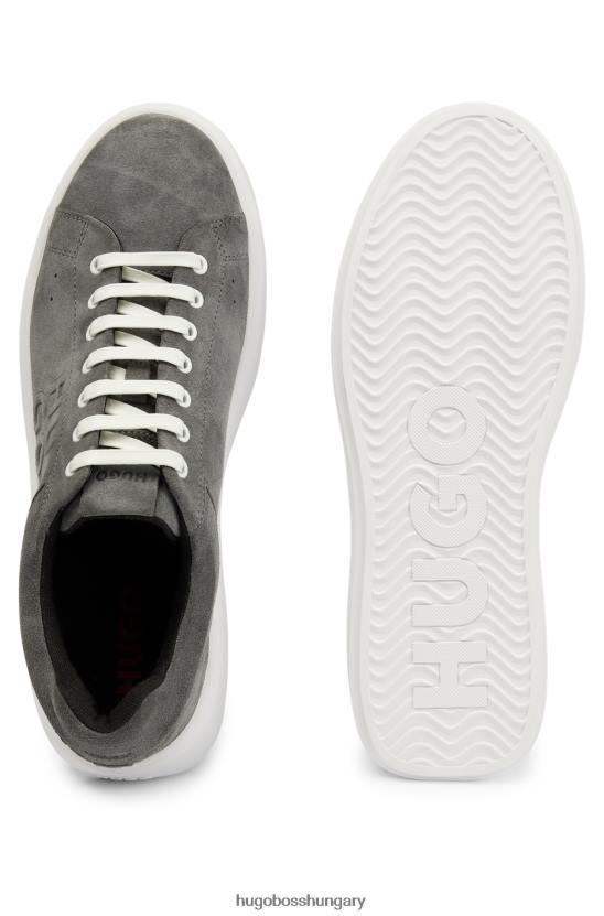 Hugo Boss szürke hugo velúr tornacipő egymásra rakott logóval 80P65024 szürke