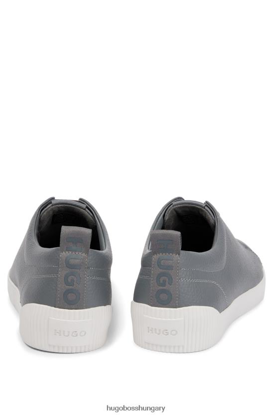 Hugo Boss szemcsés bőr alsó szárú tornacipő logószalaggal hugo szürke 80P64788 szürke