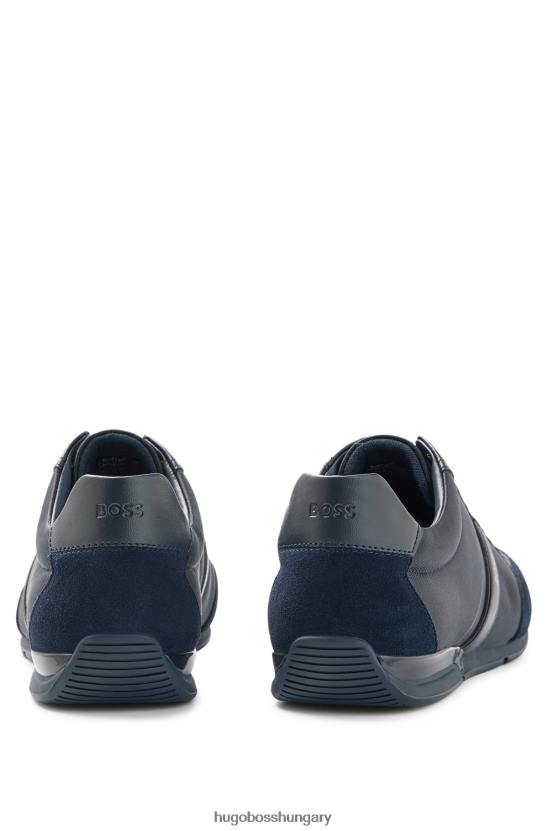 Hugo Boss vegyes anyagú edzőcipők velúr és műbőr hugo sötétkék színben 80P64742 sötétkék