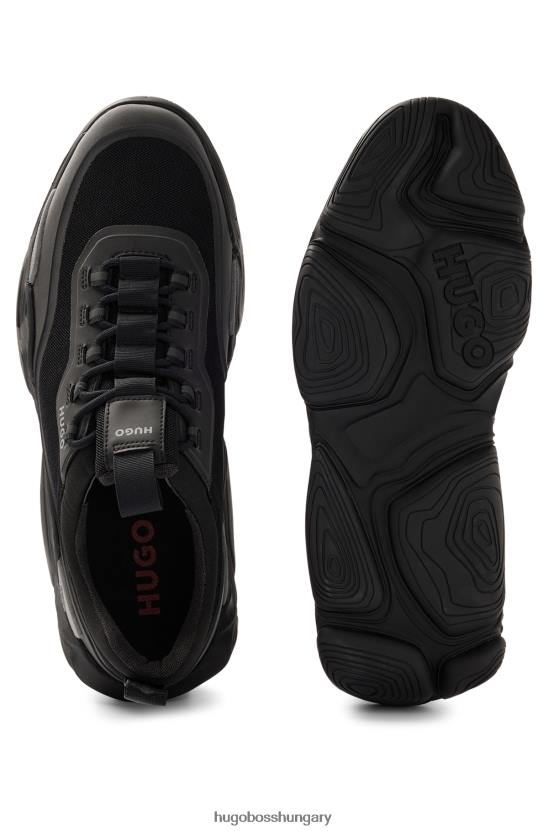 Hugo Boss vegyes anyagú edzőcipő modern eva-gumi talppal hugo black 80P64851 fekete