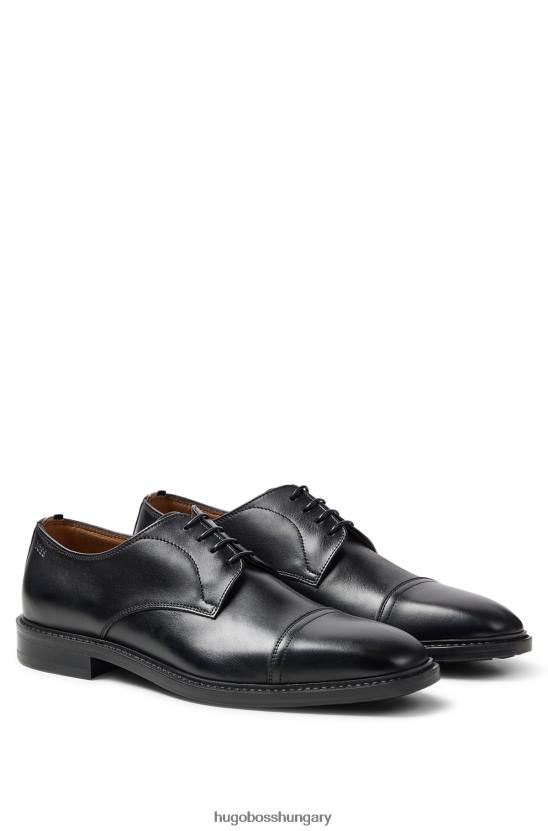 Hugo Boss hugo sapkás derby cipő fekete sima bőrből 80P64785 fekete