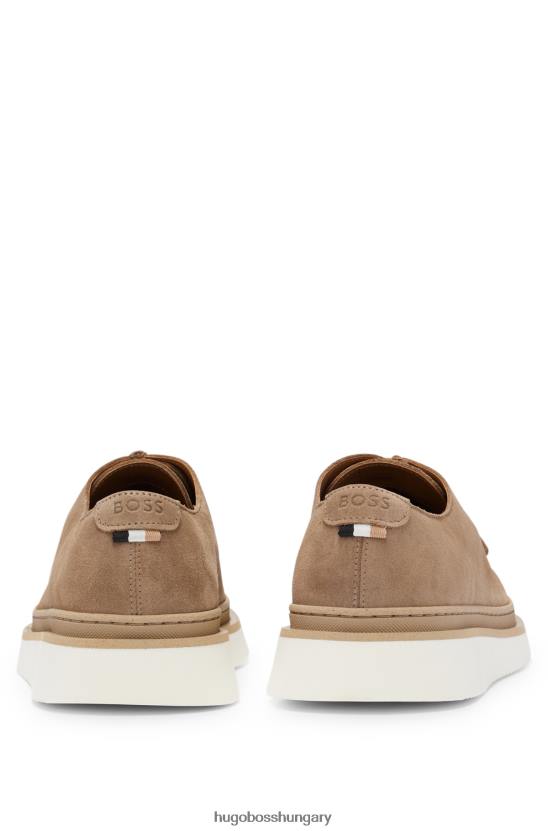 Hugo Boss Bézs színű fűzős csizma puha velúr hugo színben 80P64646 bézs