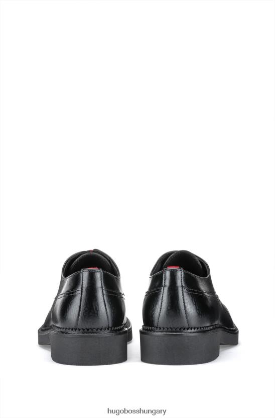 Hugo Boss fekete logós derby cipő ecsettel lehúzható bőr hugo-ban 80P65028 fekete