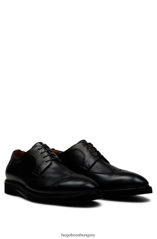 Hugo Boss fekete wingtip derby cipő csiszolt bőr hugo 80P64793 fekete