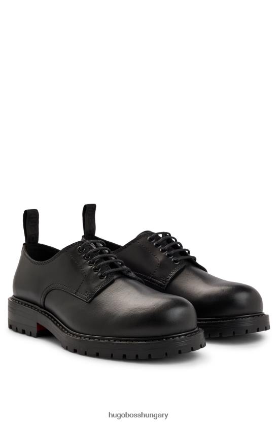 Hugo Boss hugo fekete bőr fűzős cipő gumi talppal 80P64927 fekete