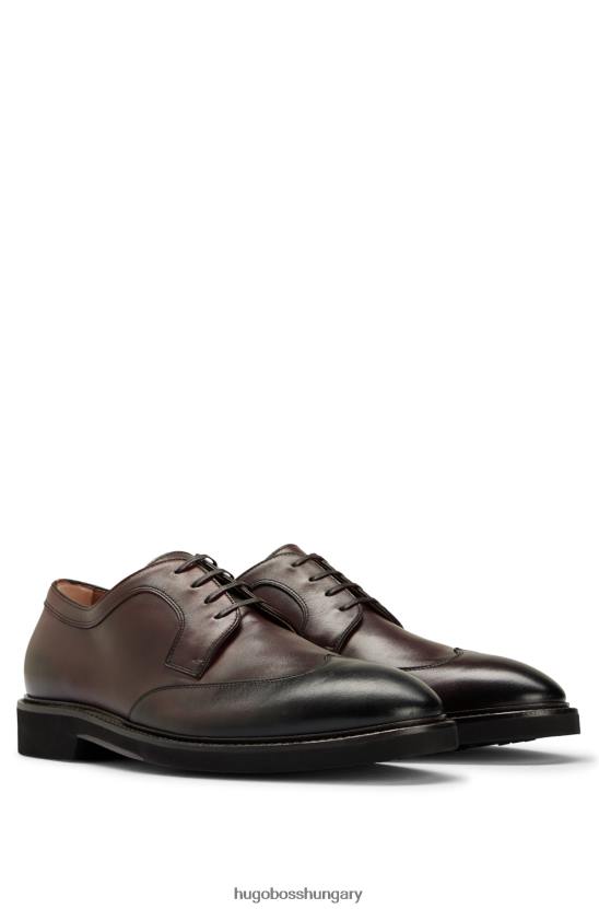 Hugo Boss hugo wingtip derby cipő, barna csiszolt bőr színben 80P64791 barna