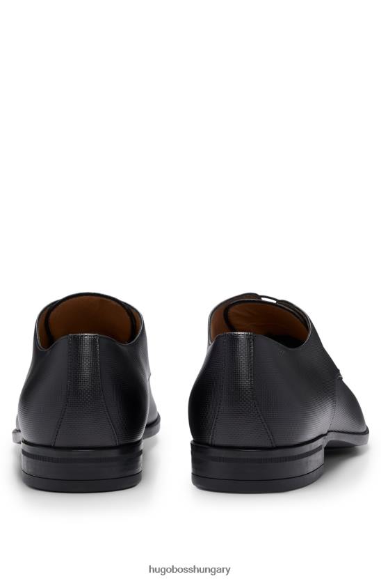 Hugo Boss olasz gyártmányú derby cipő emed bőrből 80P64798 fekete