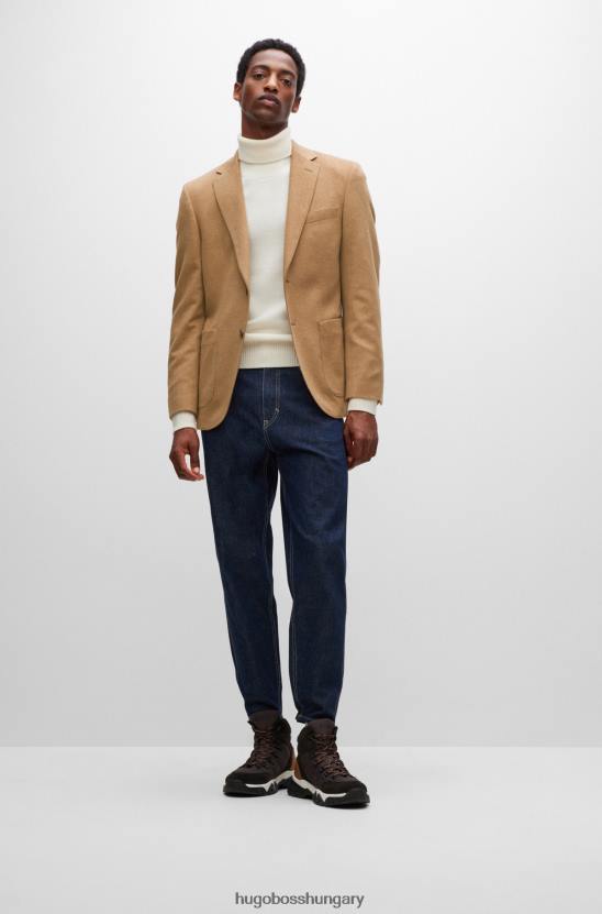 Hugo Boss Normál szabású bézs kabát felelős kasmír hugo színben 80P61842 bézs