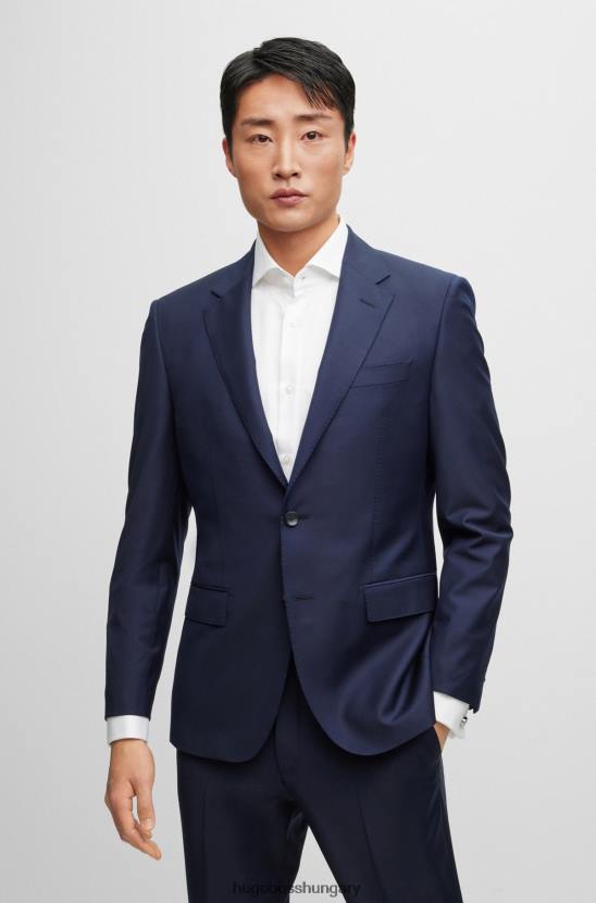Hugo Boss egysoros kabát sztreccs gyapjú hugo sötétkék színben 80P62971 sötétkék