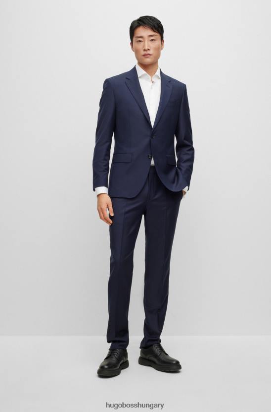 Hugo Boss egysoros kabát sztreccs gyapjú hugo sötétkék színben 80P62971 sötétkék